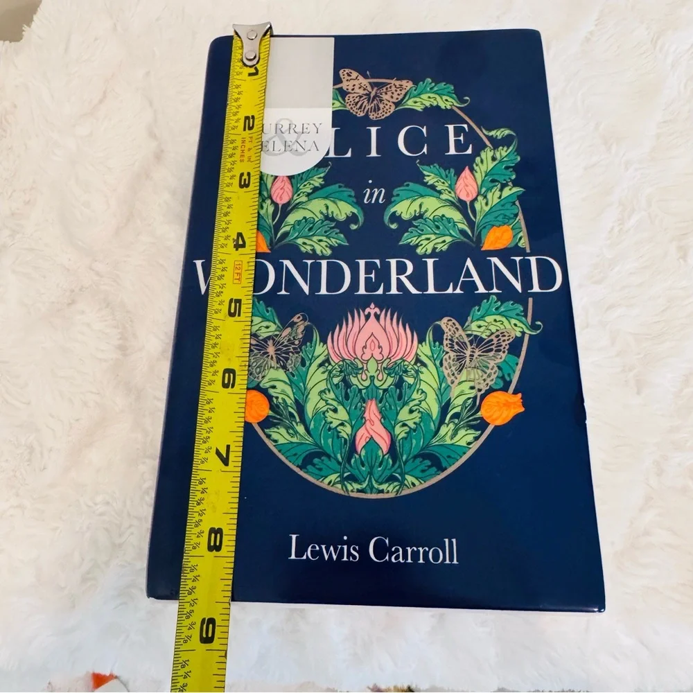 Ceramic Faux Book Shaped Vase Alice In Wonderland Whimsical Garden Decor NEW